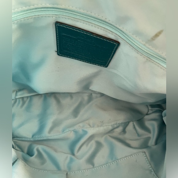 Coach Teal & Silver Signature Textile Jacquard Purse - Picture 5 of 6
